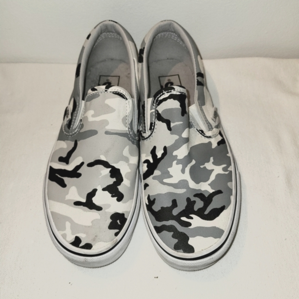 Gray and Black Athletic Slip-On Shoes